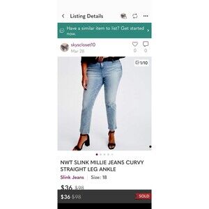 Slink Jeans Curvy Medium Wash Plus Size 20W